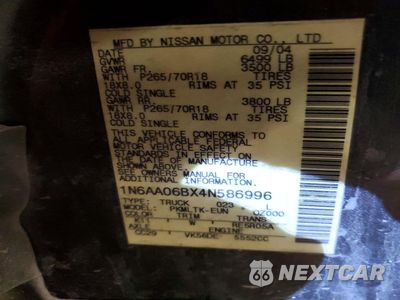 Zdjęcie 12 z 12 samochodu: 2004 NISSAN TITAN XE VIN:1N6AA06BX4N586996 - miniatura