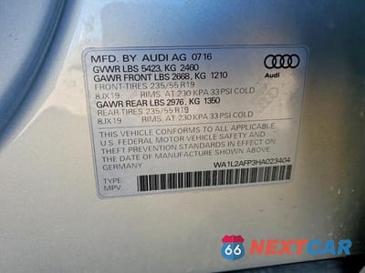 Zdjęcie 13 z 13 samochodu: 2017 AUDI Q5 PREMIUM PLUS VIN:WA1L2AFP3HA023404 - miniatura