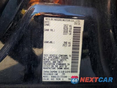 Zdjęcie 12 z 12 samochodu: 2017 NISSAN ALTIMA 2.5 VIN:1N4AL3AP0HC118509 - miniatura
