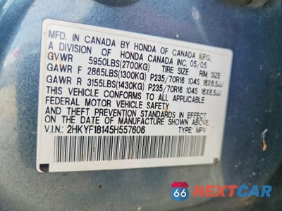 Zdjęcie 13 z 13 samochodu: 2005 HONDA PILOT LX VIN:2HKYF18145H557606 - miniatura