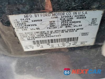 Zdjęcie 12 z 12 samochodu: 2003 FORD F150 SUPERCREW HARLEY DAVIDSON VIN:1FTRW07333KD67425 - miniatura