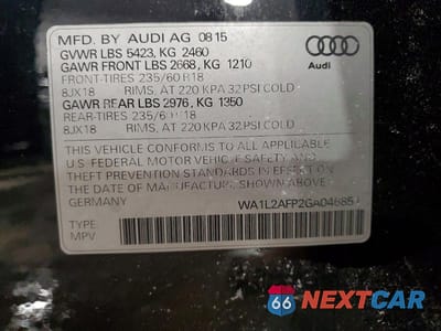 Zdjęcie 13 z 13 samochodu: 2016 AUDI Q5 PREMIUM PLUS VIN:WA1L2AFP2GA046851 - miniatura
