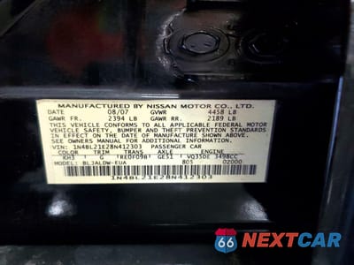 Zdjęcie 12 z 12 samochodu: 2008 NISSAN ALTIMA 3.5 SE VIN:1N4BL21E28N412303 - miniatura