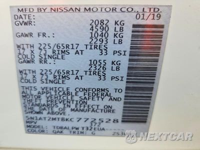 Zdjęcie 25 z 26 samochodu: 2019 NISSAN ROGUE S VIN:5N1AT2MT8KC772528 - miniatura