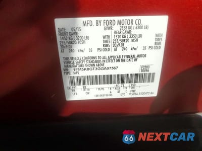 Zdjęcie 13 z 13 samochodu: 2016 FORD EXPLORER SPORT VIN:1FM5K8GT3GGA07567 - miniatura