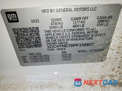 Zdjęcie 12 z 12 samochodu: 2023 CHEVROLET SILVERADO K2500 HEAVY DUTY LT VIN:1GC4YNE78PF158607 - miniatura
