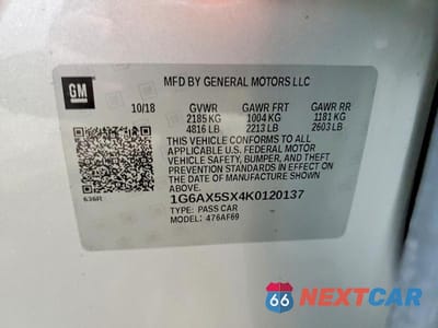 Zdjęcie 12 z 12 samochodu: 2019 CADILLAC CTS LUXURY VIN:1G6AX5SX4K0120137 - miniatura