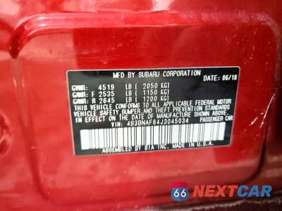 Zdjęcie 12 z 12 samochodu: 2018 SUBARU LEGACY 2.5I PREMIUM VIN:4S3BNAF64J3045034 - miniatura