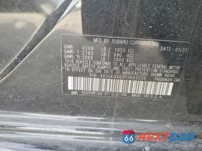 Zdjęcie 12 z 12 samochodu: 2023 SUBARU IMPREZA PREMIUM VIN:4S3GKAV6XP3603235 - miniatura