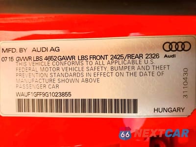 Zdjęcie 12 z 12 samochodu: 2016 AUDI S3 PRESTIGE VIN:WAUF1GFF9G1023855 - miniatura