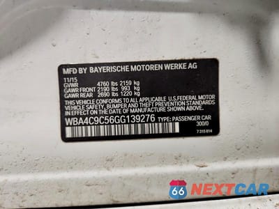 Zdjęcie 12 z 12 samochodu: 2016 BMW 428 XI GRAN COUPE SULEV VIN:WBA4C9C56GG139276 - miniatura