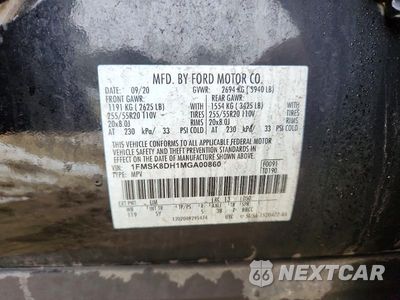 Zdjęcie 13 z 13 samochodu: 2021 FORD EXPLORER XLT VIN:1FMSK8DH1MGA00860 - miniatura