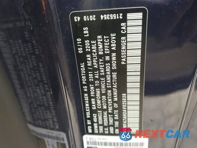 Zdjęcie 12 z 12 samochodu: 2010 VOLKSWAGEN EOS LUX VIN:WVWFA7AH3AV025838 - miniatura