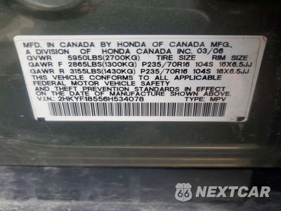 Zdjęcie 14 z 15 samochodu: 2006 HONDA PILOT EX VIN:2HKYF18556H534078 - miniatura