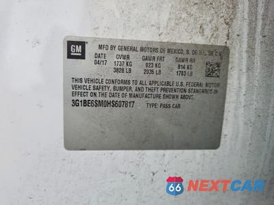 Zdjęcie 13 z 14 samochodu: 2017 CHEVROLET CRUZE LT VIN:3G1BE6SM0HS607817 - miniatura