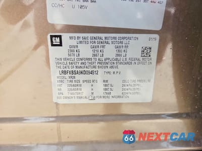 Zdjęcie 13 z 13 samochodu: 2019 BUICK ENVISION PREFERRED VIN:LRBFXBSA9KD094512 - miniatura