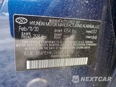 Zdjęcie 12 z 12 samochodu: 2020 HYUNDAI SONATA LIMITED VIN:5NPEH4J26LH036109 - miniatura