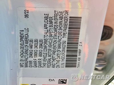 Zdjęcie 13 z 13 samochodu: 2022 HONDA ACCORD HYBRID SPORT VIN:1HGCV3F23NA027592 - miniatura