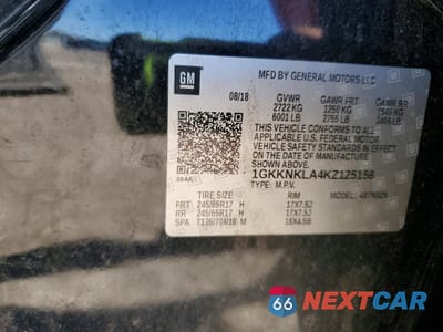 Zdjęcie 13 z 14 samochodu: 2019 GMC ACADIA SLE VIN:1GKKNKLA4KZ125158 - miniatura