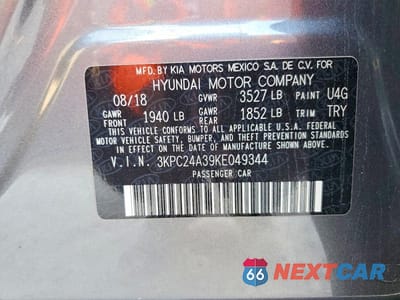 Zdjęcie 12 z 12 samochodu: 2019 HYUNDAI ACCENT SE VIN:3KPC24A39KE049344 - miniatura