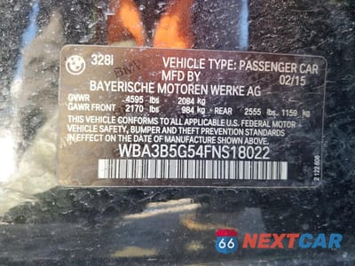 Zdjęcie 12 z 12 samochodu: 2015 BMW 328 XI SULEV VIN:WBA3B5G54FNS18022 - miniatura
