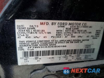 Zdjęcie 10 z 10 samochodu: 2013 FORD F350 SUPER DUTY VIN:1FT8W3C63DEB30186 - miniatura