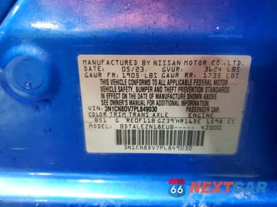 Zdjęcie 12 z 12 samochodu: 2023 NISSAN VERSA S VIN:3N1CN8DV7PL849030 - miniatura
