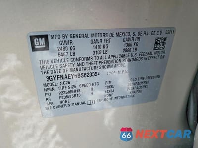 Zdjęcie 13 z 13 samochodu: 2011 CADILLAC SRX LUXURY COLLECTION VIN:3GYFNAEY6BS623354 - miniatura