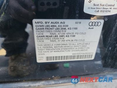 Zdjęcie 12 z 13 samochodu: 2018 AUDI Q3 PREMIUM VIN:WA1ECCFS9JR026210 - miniatura