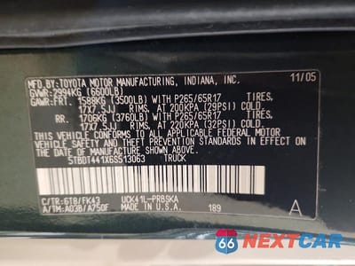 Zdjęcie 13 z 13 samochodu: 2006 TOYOTA TUNDRA VIN:5TBDT441X6S513063 - miniatura