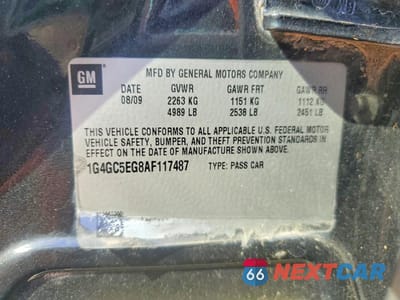 Zdjęcie 12 z 12 samochodu: 2010 BUICK LACROSSE CXL VIN:1G4GC5EG8AF117487 - miniatura