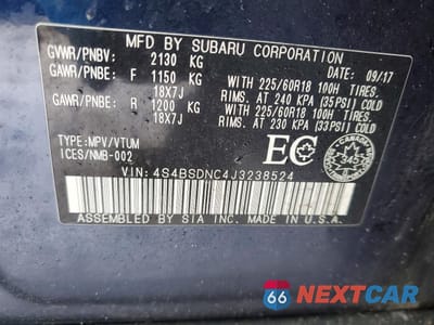 Zdjęcie 13 z 13 samochodu: 2018 SUBARU OUTBACK 2.5I LIMITED VIN:4S4BSDNC4J3238524 - miniatura