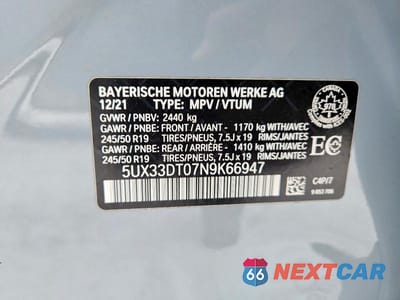 Zdjęcie 14 z 14 samochodu: 2022 BMW X4 XDRIVE30I VIN:5UX33DT07N9K66947 - miniatura
