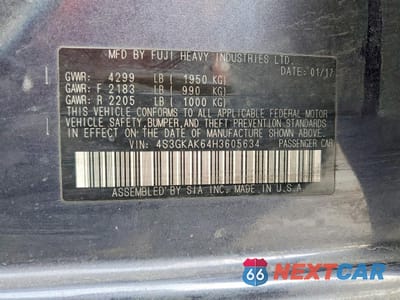 Zdjęcie 12 z 12 samochodu: 2017 SUBARU IMPREZA SPORT VIN:4S3GKAK64H3605634 - miniatura