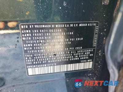 Zdjęcie 13 z 13 samochodu: 2019 VOLKSWAGEN TIGUAN VIN:3VV2B7AX5KM101575 - miniatura