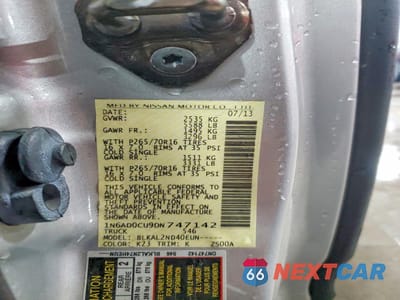 Zdjęcie 12 z 13 samochodu: 2013 NISSAN FRONTIER SV V6 VIN:1N6AD0CU9DN747142 - miniatura