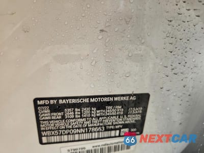 Zdjęcie 13 z 13 samochodu: 2022 BMW X3 XDRIVE30I VIN:WBX57DP09NN178663 - miniatura