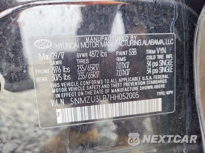 Zdjęcie 12 z 12 samochodu: 2017 HYUNDAI SANTA FE SPORT 2.4L VIN:5NMZU3LB7HH052005 - miniatura