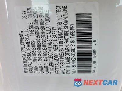 Zdjęcie 13 z 13 samochodu: 2025 HONDA PILOT SPORT VIN:5FNYG2H30SB016146 - miniatura