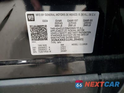 Zdjęcie 14 z 14 samochodu: 2024 CHEVROLET EQUINOX LT VIN:3GNAXKEG1RL294601 - miniatura