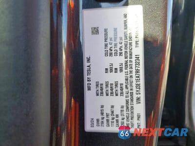 Zdjęcie 12 z 12 samochodu: 2024 TESLA MODEL 3 VIN:5YJ3E1EA7RF732341 - miniatura