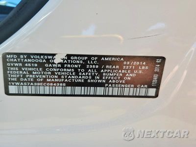 Zdjęcie 13 z 13 samochodu: 2014 VOLKSWAGEN PASSAT S VIN:1VWAS7A39EC084385 - miniatura