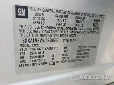 Zdjęcie 14 z 15 samochodu: 2018 GMC TERRAIN SLT VIN:3GKALVEV6JL209538 - miniatura