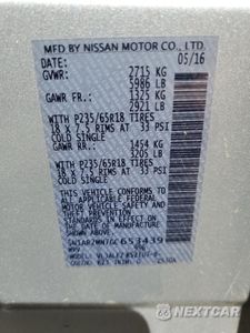 Zdjęcie 13 z 13 samochodu: 2016 NISSAN PATHFINDER S VIN:5N1AR2MN7GC653439 - miniatura