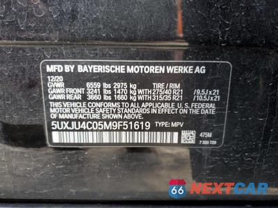 Zdjęcie 12 z 12 samochodu: 2021 BMW X5 M50I VIN:5UXJU4C05M9F51619 - miniatura