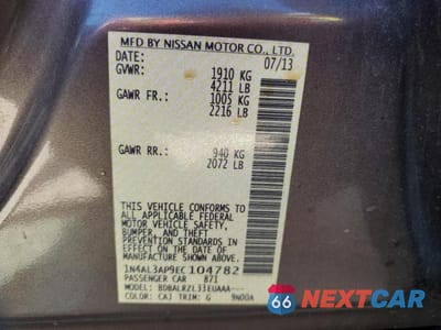 Zdjęcie 13 z 13 samochodu: 2014 NISSAN ALTIMA 2.5 VIN:1N4AL3AP9EC104782 - miniatura