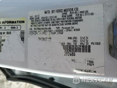 Zdjęcie 13 z 13 samochodu: 2015 FORD FUSION SE VIN:3FA6P0H70FR292688 - miniatura