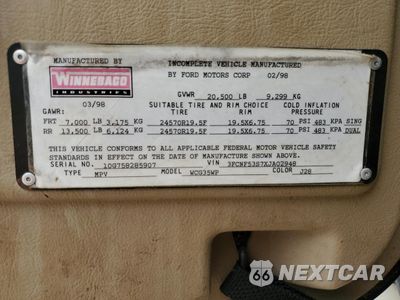 Zdjęcie 10 z 10 samochodu: 1999 FORD F550 SUPER DUTY STRIPPED CHASSIS VIN:3FCNF53S7XJA02948 - miniatura