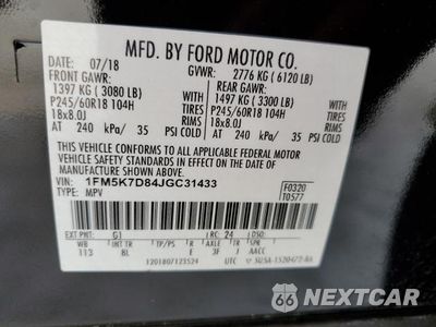 Zdjęcie 13 z 13 samochodu: 2018 FORD EXPLORER XLT VIN:1FM5K7D84JGC31433 - miniatura