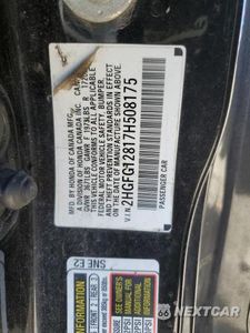 Zdjęcie 12 z 12 samochodu: 2007 HONDA CIVIC EX VIN:2HGFG12817H508175 - miniatura